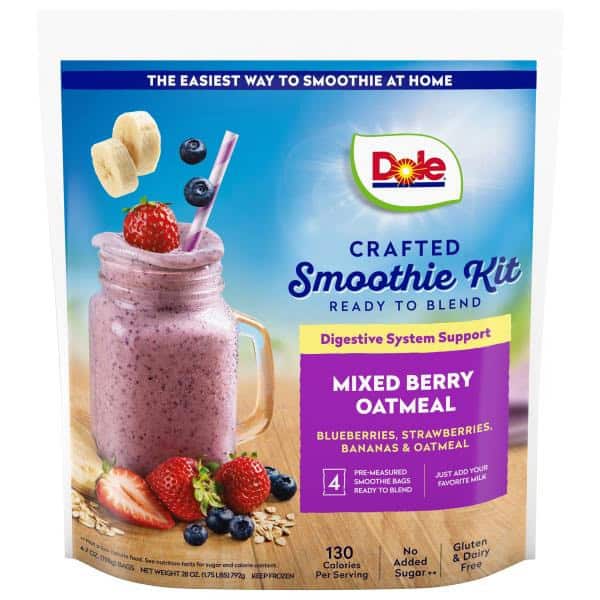 Dole Smoothie Mix, Mixed Berry Oatmeal, Crafted
