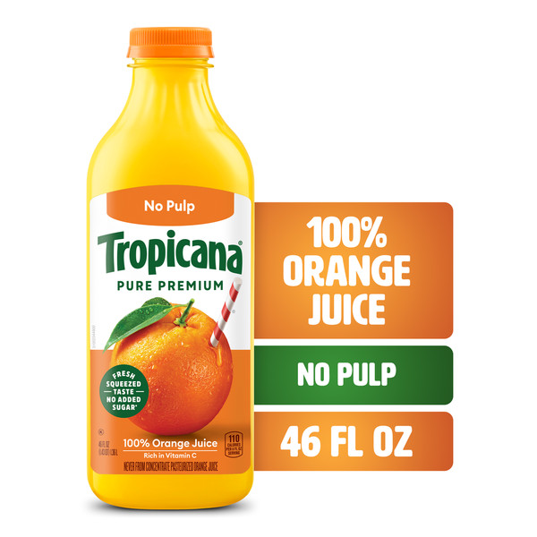 Tropicana Pure Premium 100% Orange Juice Original, No Pulp, No Sugar Added