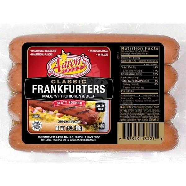 Aaron's Best Classic Frankfurters Made With Chicken & Beef