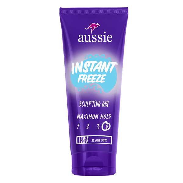 Aussie Instant Freeze Sculpting Gel for Curly Hair, Straight Hair, and Wavy Hair