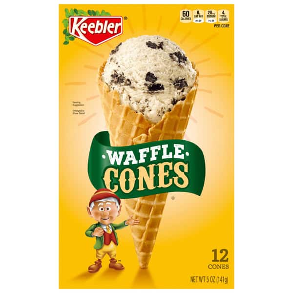 Keebler Waffle Ice Cream Cones, 5 oz, 12 ct