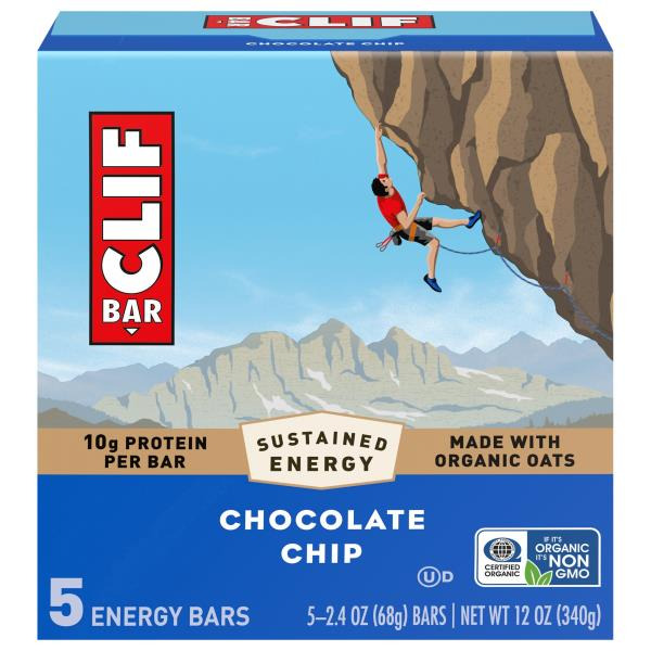 CLIF BAR Energy Protein Bars, Chocolate Chip, Non-Gmo 12 oz