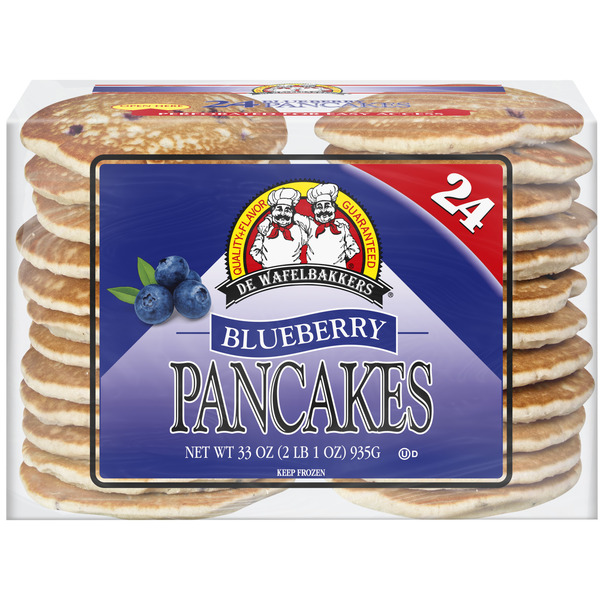 Dewafelbakkers Blueberry Pancakes, 24 Count Pack