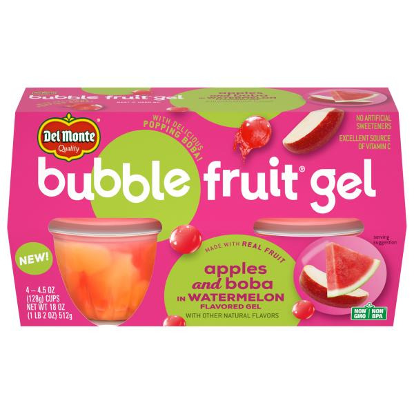 Del Monte Bubble Fruit Gel Apple Watermelon Fruit Cup Snacks