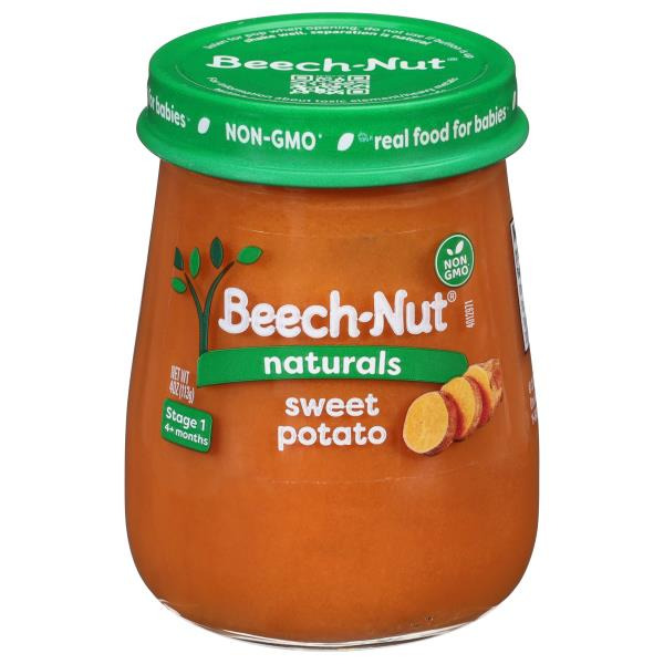 Beech-Nut Naturals Stage 1 Baby Food, Sweet Potato, 4 oz Jar