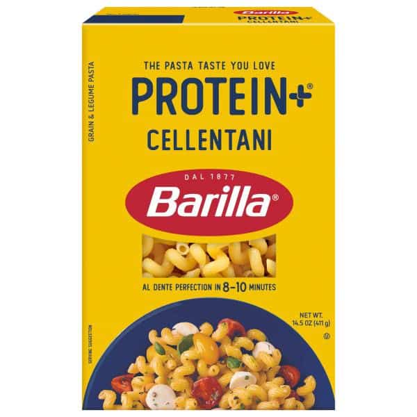 Barilla Protein+ (Plus) Cellentani Pasta - Plant Based - Made from Lentils, Chickpeas & Peas