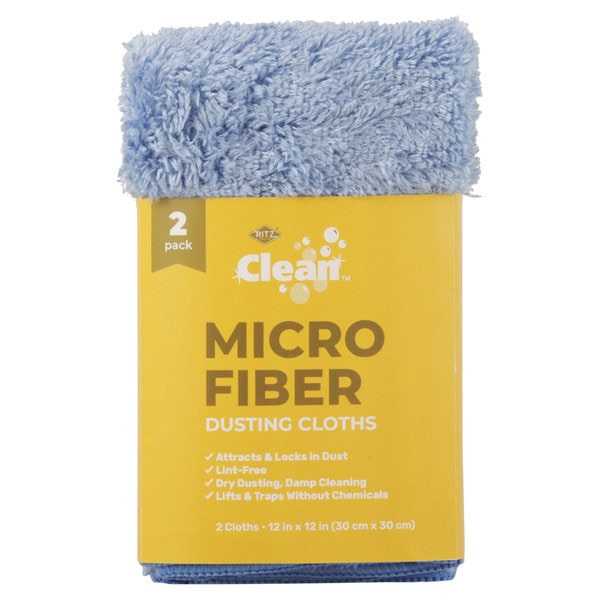 Clean Beauty Collective Dusting Cloths, Micro Fiber, Medium Blue
