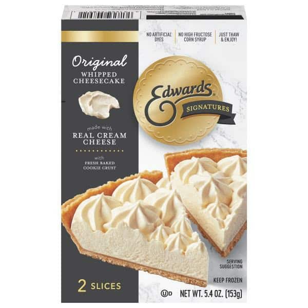 Edwards Singles Desserts Frozen Original Whipped Cheesecake Slices