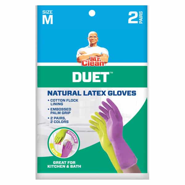 Mr. Clean Reusable Latex Cleaning Gloves, Medium