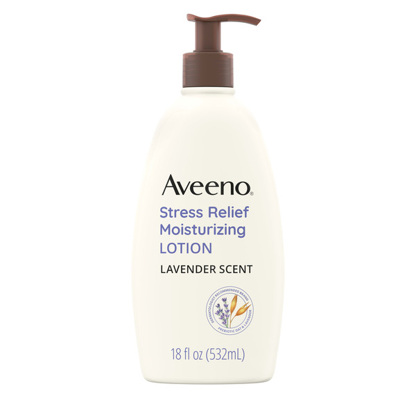 Aveeno Stress Relief Moisturizing Lotion with Lavender Scent, 18 fl. oz