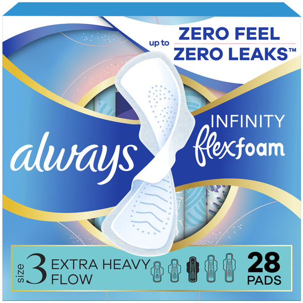 Always Infinity Extra Long Heavy Flow Pads With Wings