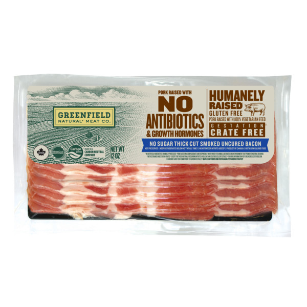 Greenfield Natural Meat Co. No Sugar Thick Cut Smoked Uncured Bacon