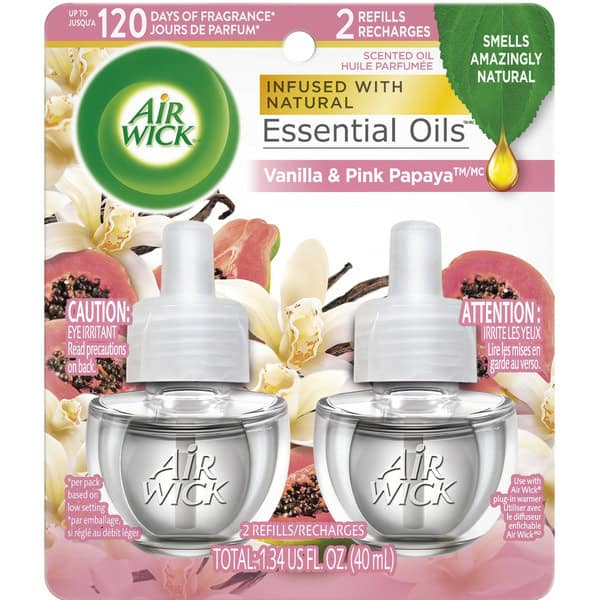 Air Wick® Plug in Scented Oil Refill, Vanilla and Pink Papaya, Air Freshener
