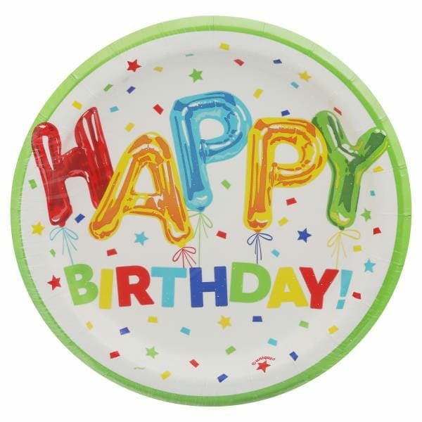 Unique Plates, Happy Balloon Birthday, 6-3/4 Inch