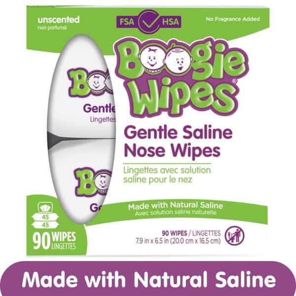 Boogie Brand Boogie Wipes Saline Nose Wipes, Unscented