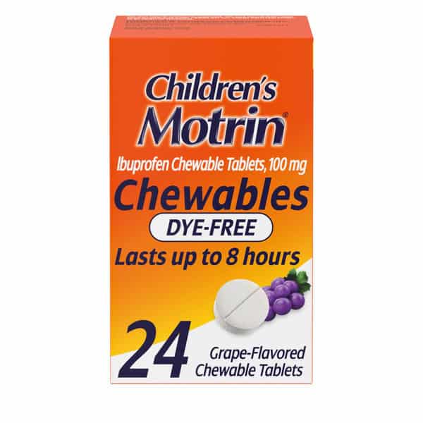 Children's Motrin Dye-Free Ibuprofen Chewable Tablets, Grape