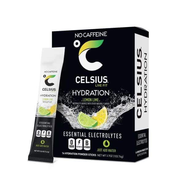 CELSIUS HYDRATION™ Lemon Lime Flavor, Essential Electrolyte Hydration Packet Single Serving