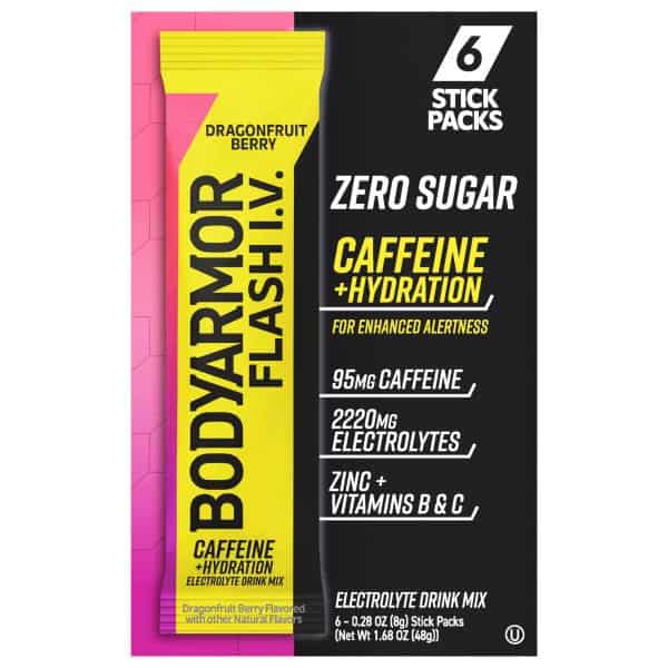 BODYARMOR Flash I.V. Sticks Dragonfruit Berry Zero Sugar Electrolyte Powder Mix Pouches
