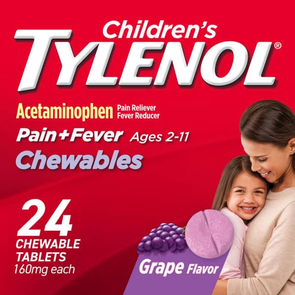 TYLENOL Chewables With 160 Mg Acetaminophen, Grape