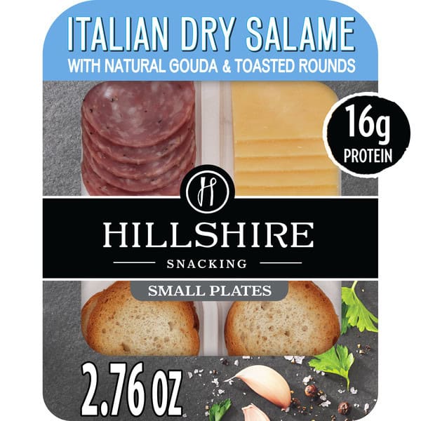 Hillshire Farm Snacking Protein Small Plates, Italian Dry Salami Deli Lunch Meat and Gouda Cheese, 2.76 oz