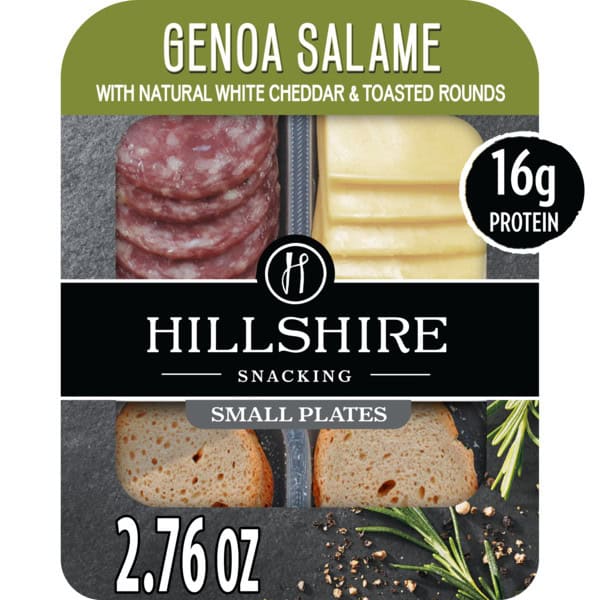 Hillshire Farm Snacking Protein Small Plates, Genoa Salami Deli Lunch Meat and White Cheddar Cheese, 2.76 oz