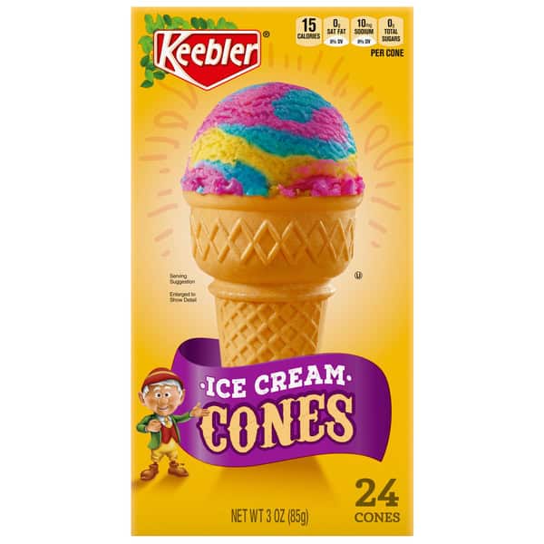 Keebler Ice Cream Cones, 24 ct Box, 3 oz