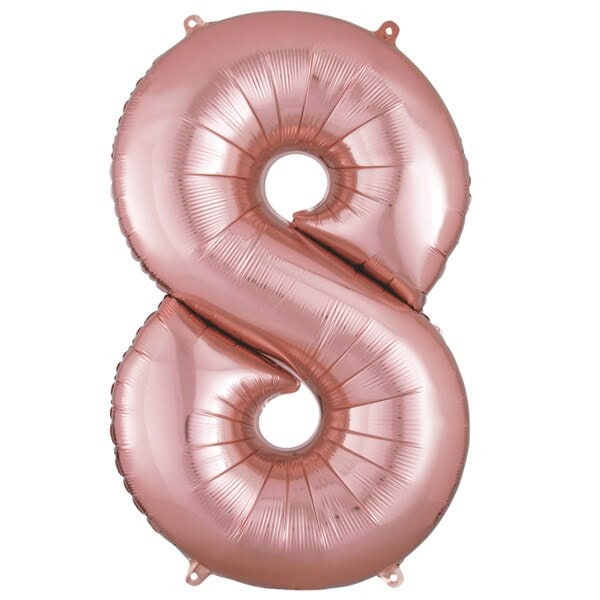 Aerial Bouquets Number 8 Balloon - Rose Gold