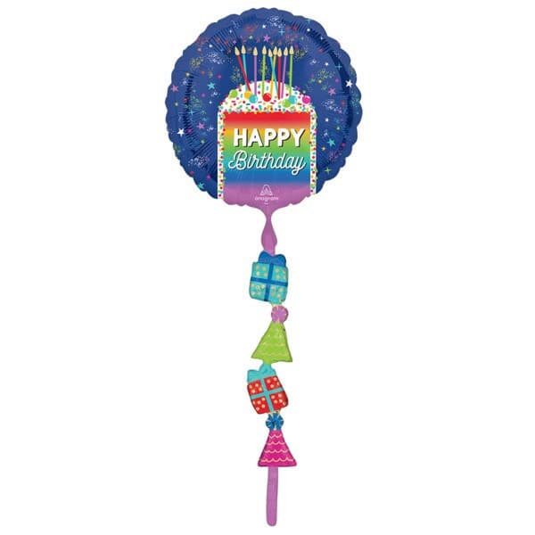 Aerial Bouquets Rainbow Slice Birthday Balloon
