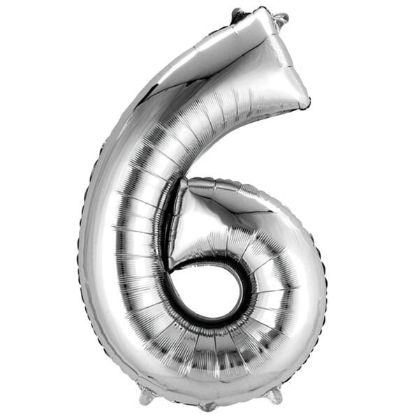 Aerial Bouquets Number 6 Ballon - Silver