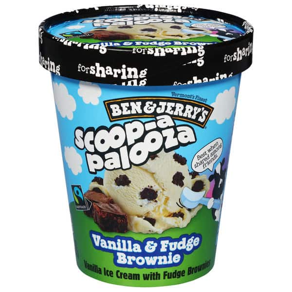 Ben & Jerry's Ice Cream, Vanilla & Fudge Brownie