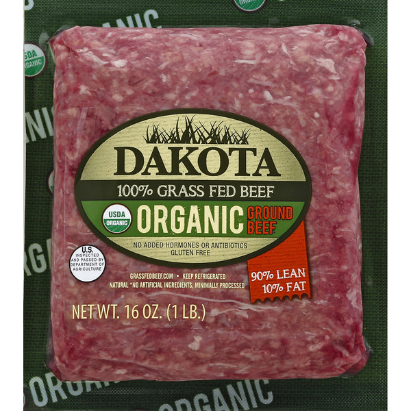 Dakota Beef, Ground, Organic, 90%/10%