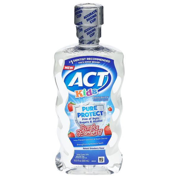 ACT Rinse, Simply Strawberry, Fluoride, Anticavity, Kids