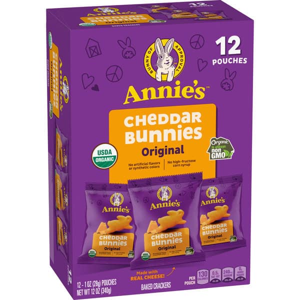 Annie's Organic Cheddar Bunnies Original Baked Snack Crackers