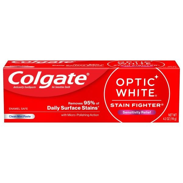 Colgate Stain Fighter Sensitivity Relief Clean Mint Toothpaste