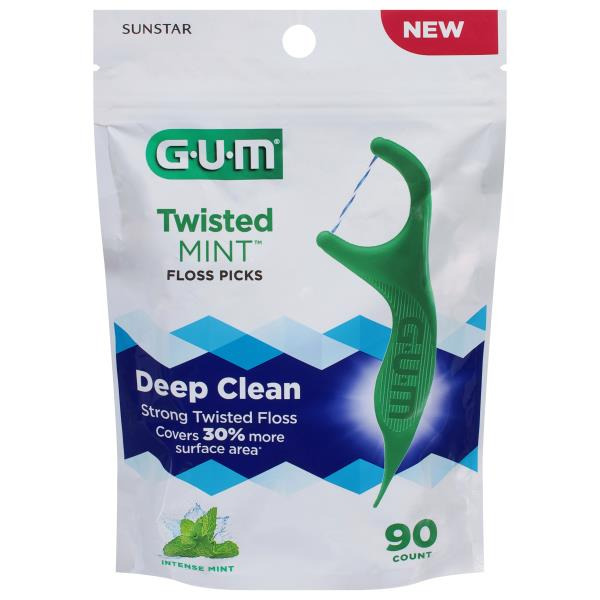 GUM Floss Picks, Intense Mint