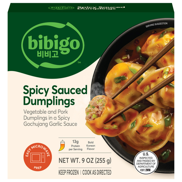 Bibigo Frozen Vegetable & Pork Spicy Sauced Dumplings