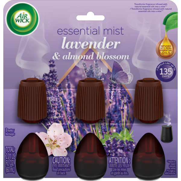 Air Wick® Essential Mist Refill, 3 ct, Lavender & Almond Blossom, Air Freshener